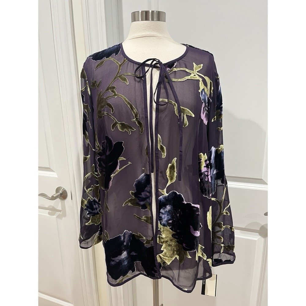 New! Spenser Jeremy Silk Blend Kimono Top Velvet Burnout Size 18 Retail $170 NWT